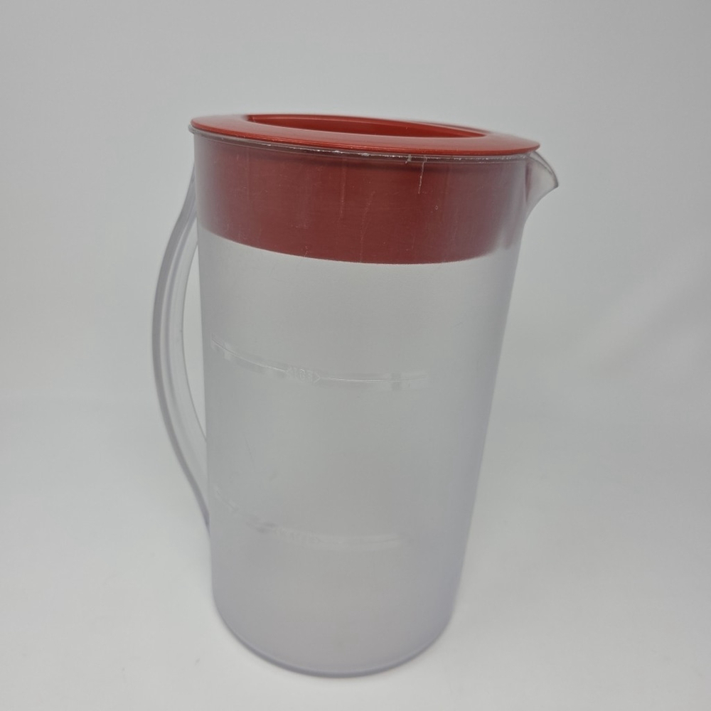 Mr Coffee Iced Tea Maker TM1 Replacement 2 Quart Pitcher ReAD Red Lid Frosted - Picture 14 of 14